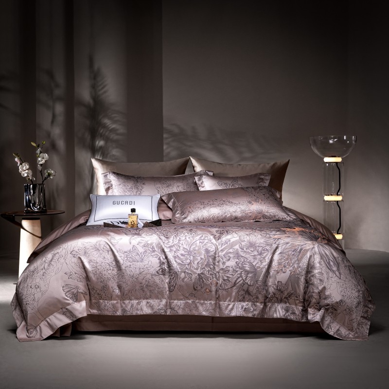 Premium coklat Jacquard mewah  - Home Textiles Premium ulasan dan harga