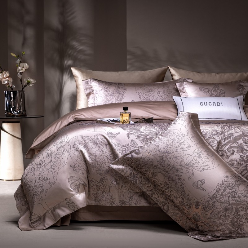 Premium coklat Jacquard mewah  - Home Textiles Premium ulasan dan harga